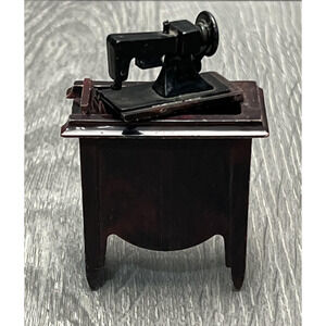 Vintage Ideal Dollhouse Sewing Machine Cabinet Plastic USA Miniature Furniture